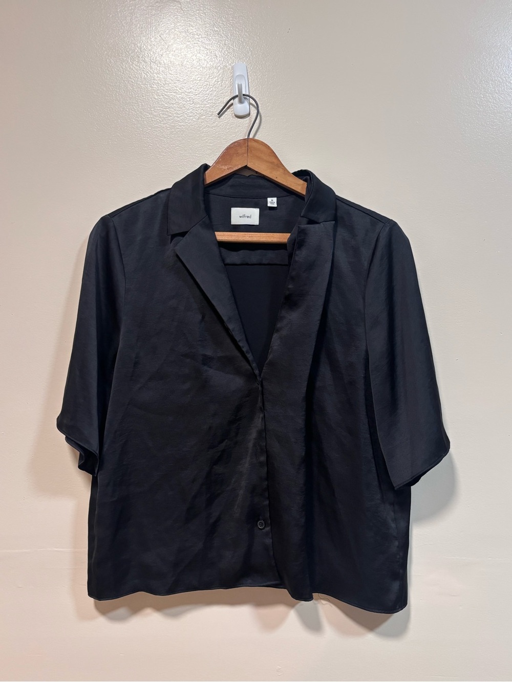 Wilfred Black Short-Sleeve Relaxed Blouse M